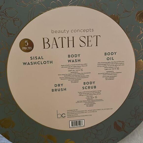 Citrus & Sage Bath Set Body Scrub Body Wash Body Oil Sisal Cloths and Scrubber - Picture 8 of 9